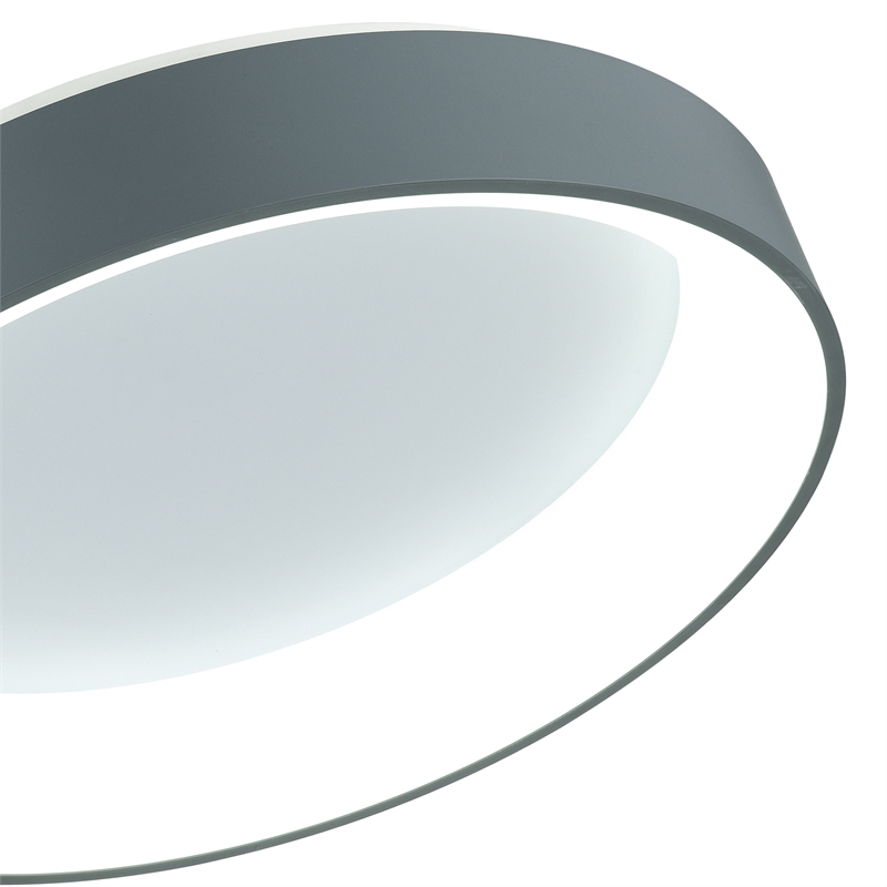 CWI Lighting Arenal Drum Shade Metal LED Flush Mount Light in Gray/White