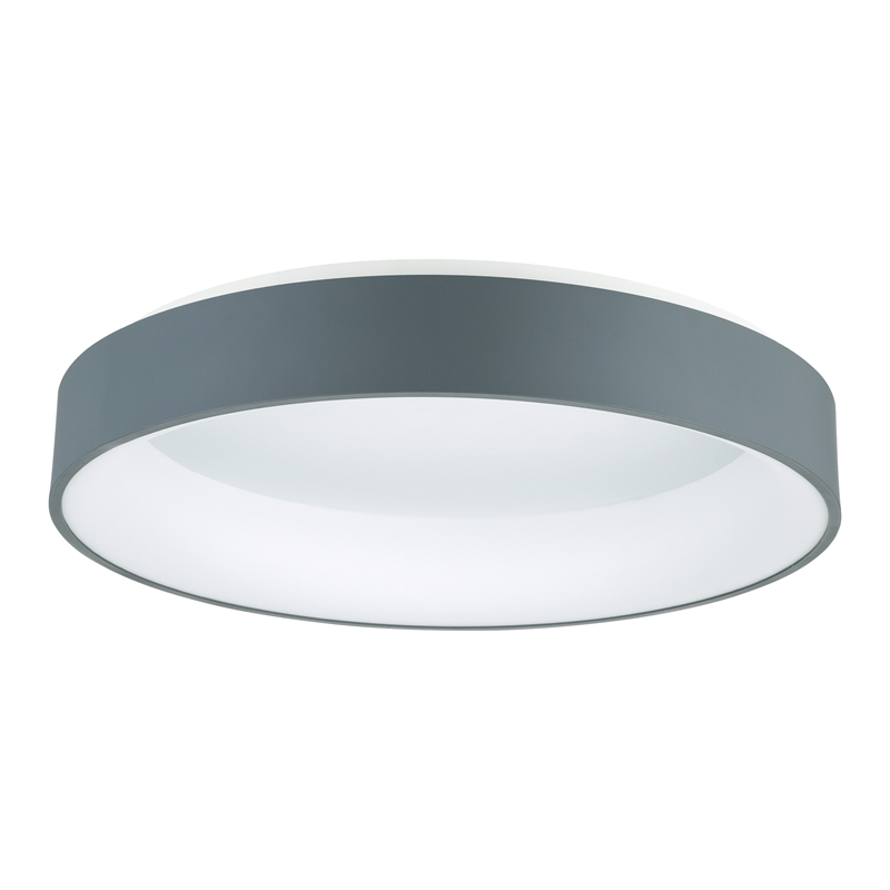 CWI Lighting Arenal Drum Shade Metal LED Flush Mount Light in Gray/White