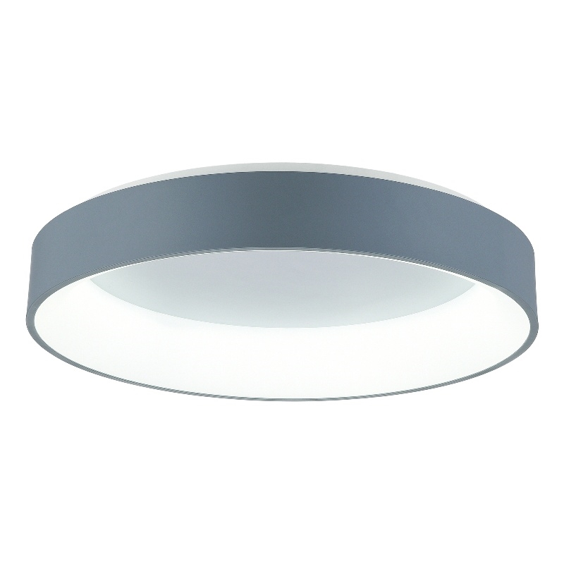 CWI Lighting Arenal Drum Shade Metal LED Flush Mount Light in Gray/White