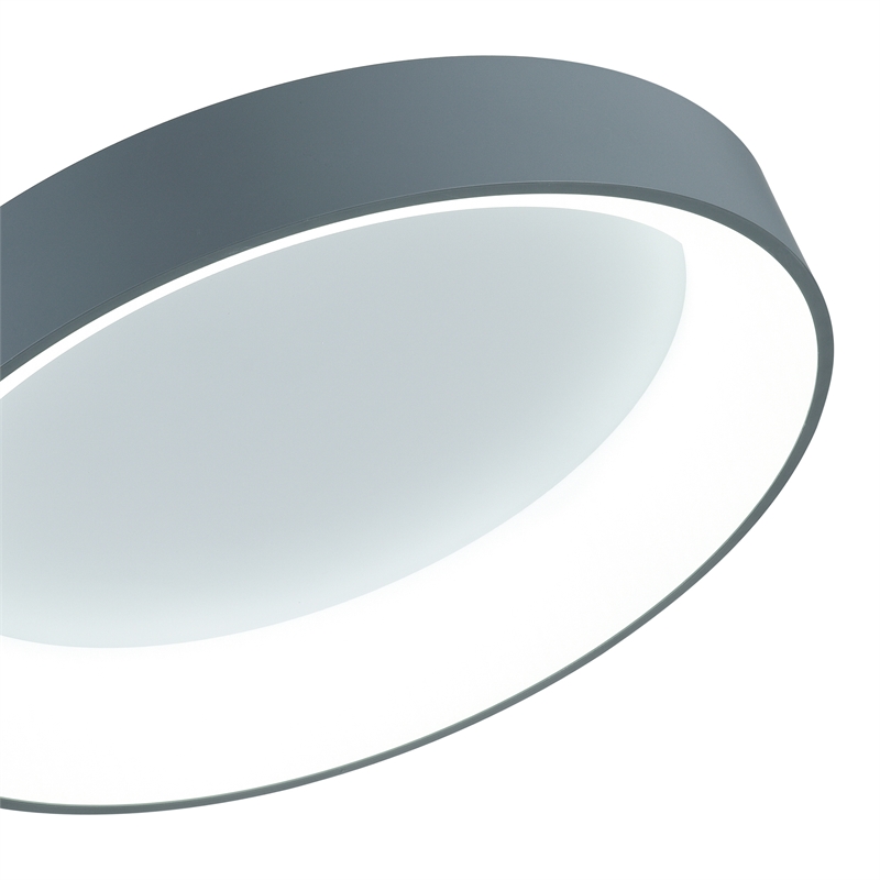 CWI Lighting Arenal Drum Shade Contemporary Metal LED Pendant in Gray/White