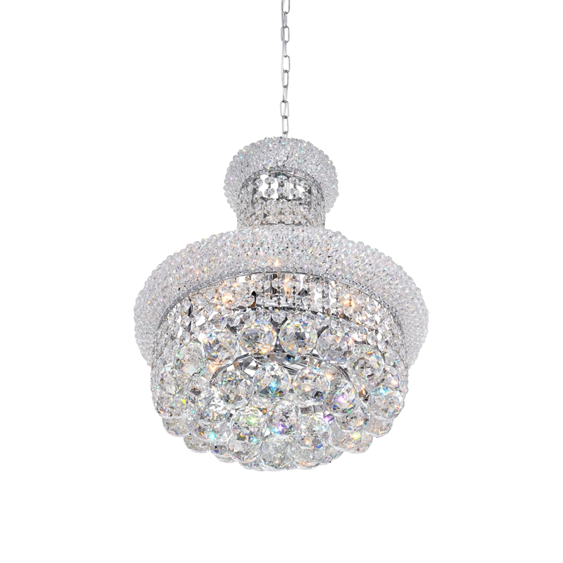 CWI Lighting Empire 6 Light Transitional Metal Chandelier in Chrome