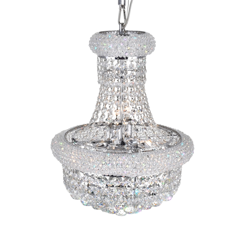 CWI Lighting Empire 6 Light Transitional Metal Chandelier in Chrome