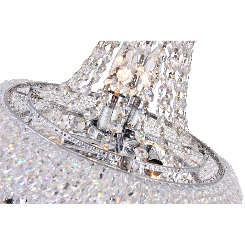 CWI Lighting Empire 6 Light Transitional Metal Chandelier in Chrome