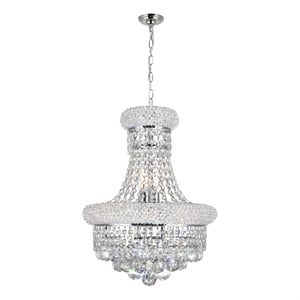 CWI Lighting Empire 6 Light Transitional Metal Chandelier in Chrome