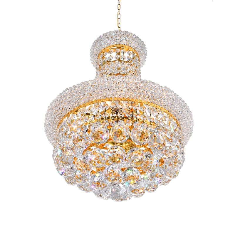 CWI Lighting Empire 6 Light Transitional Metal Chandelier in Gold