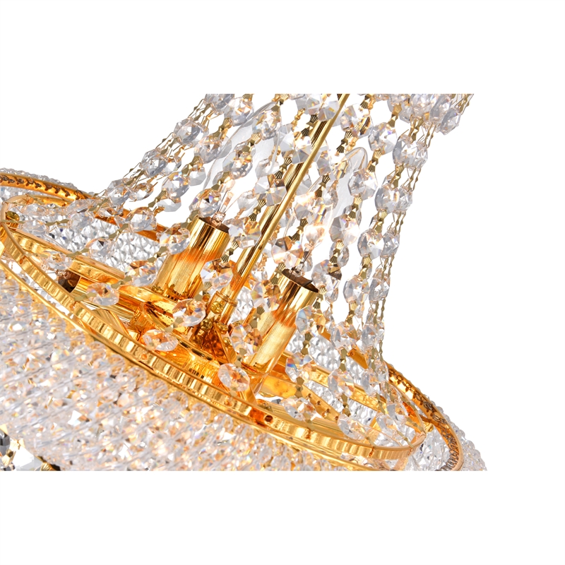 CWI Lighting Empire 6 Light Transitional Metal Chandelier in Gold