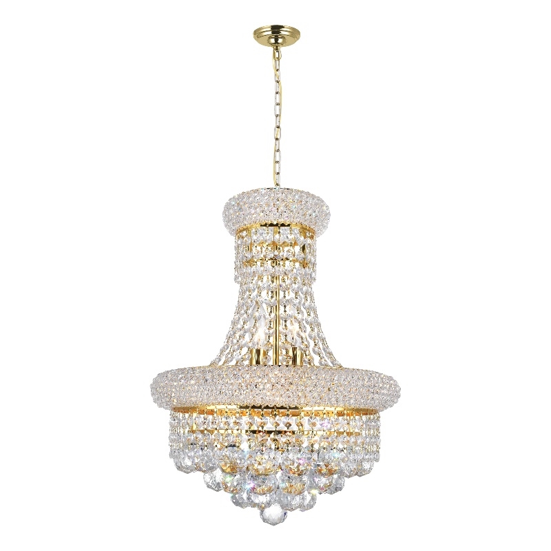CWI Lighting Empire 6 Light Transitional Metal Chandelier in Gold