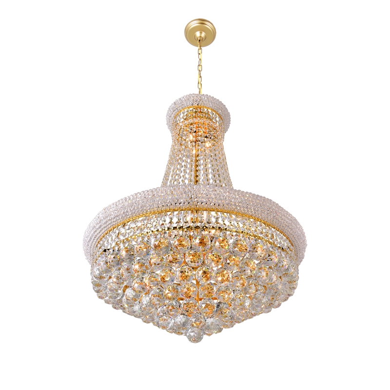 CWI Lighting Empire 17 Light Down Transitional Metal Chandelier in Gold