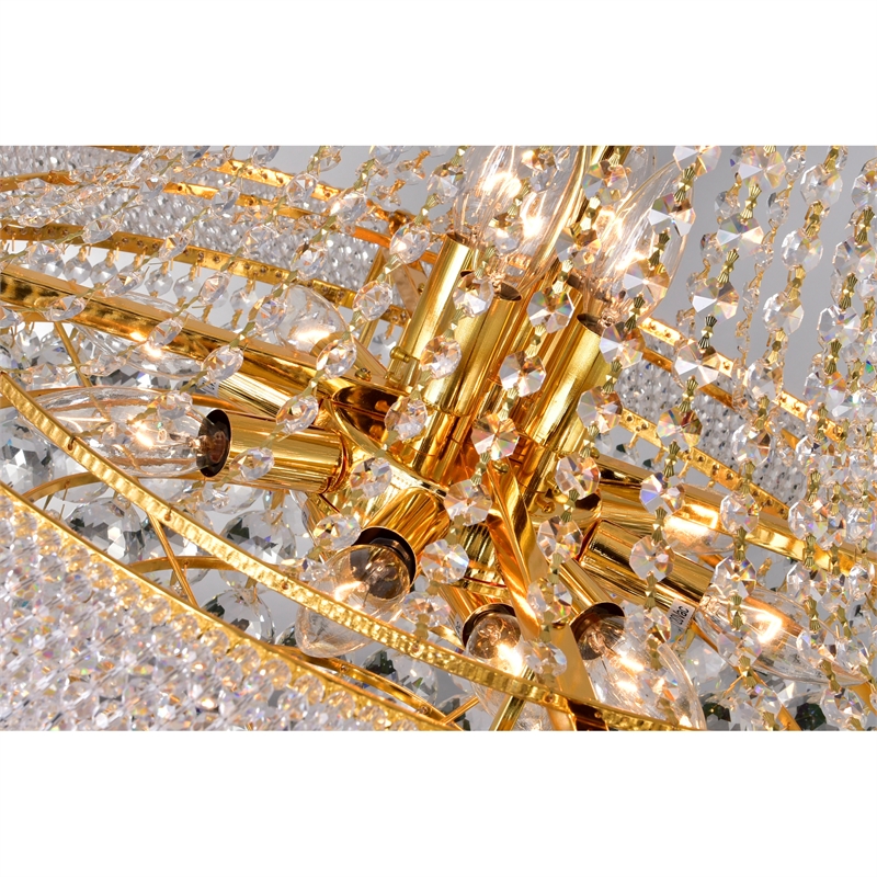 CWI Lighting Empire 17 Light Down Transitional Metal Chandelier in Gold