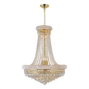 CWI Lighting Empire 17 Light Down Transitional Metal Chandelier in Gold