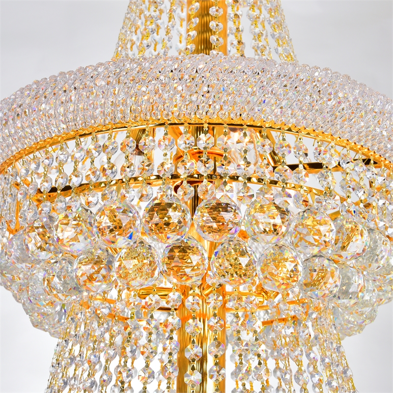 CWI Lighting Empire 32 Light Down Transitional Metal Chandelier in Gold