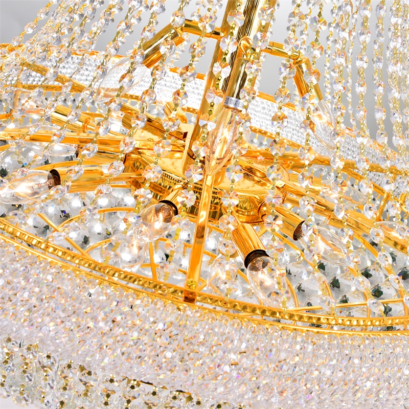 CWI Lighting Empire 32 Light Down Transitional Metal Chandelier in Gold