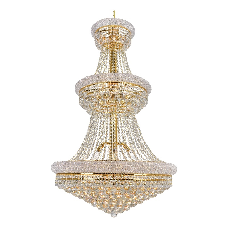 CWI Lighting Empire 32 Light Down Transitional Metal Chandelier in Gold