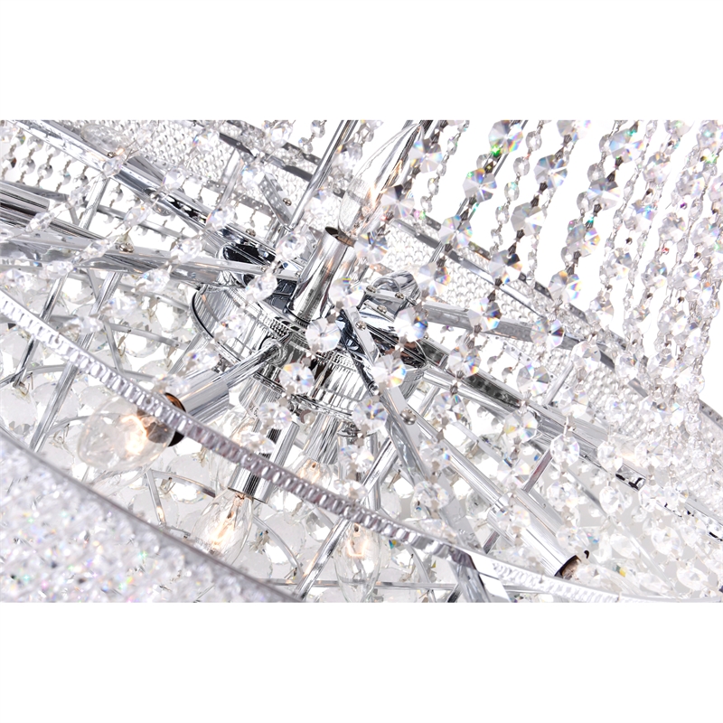 CWI Lighting Empire 19 Light Down Transitional Metal Chandelier in Chrome