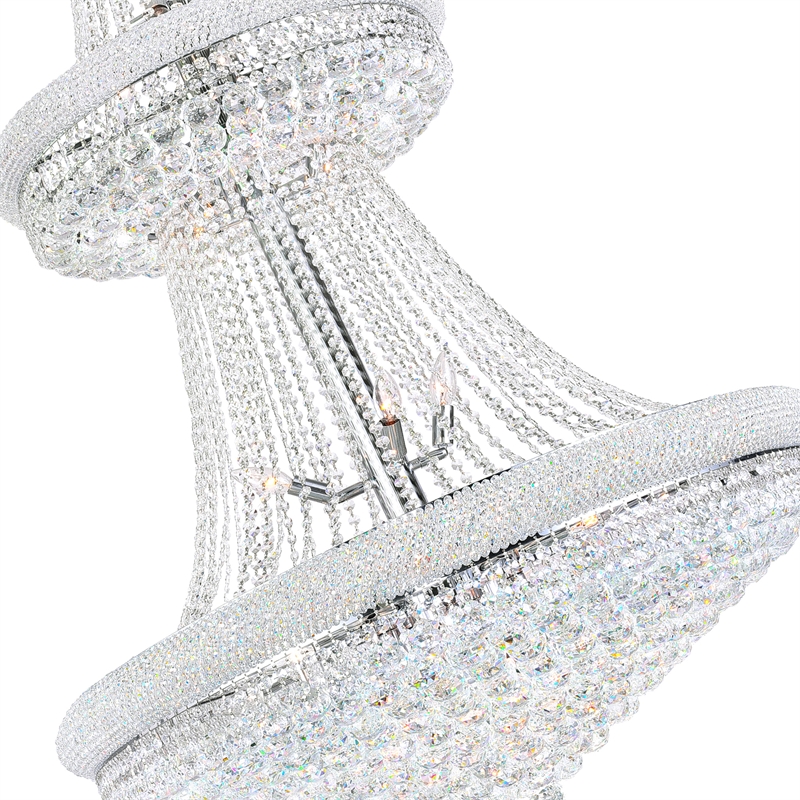 CWI Lighting Empire 34 Light Down Transitional Metal Chandelier in Chrome