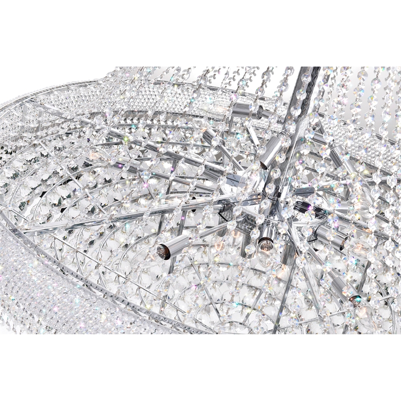 CWI Lighting Empire 38 Light Down Transitional Metal Chandelier in Chrome