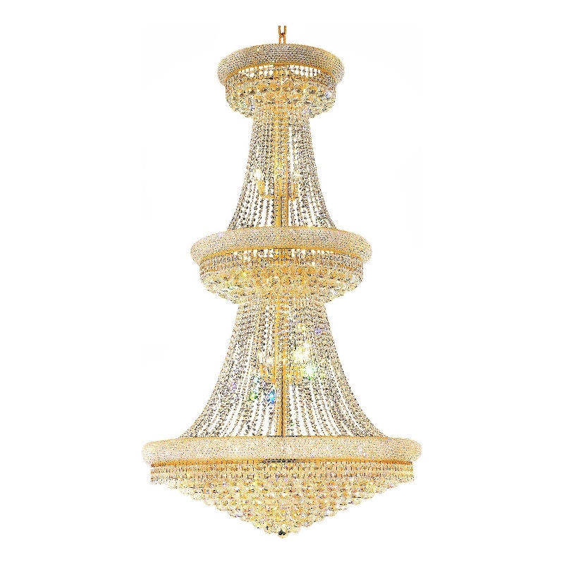 CWI Lighting Empire 38 Light Down Transitional Metal Chandelier in Gold