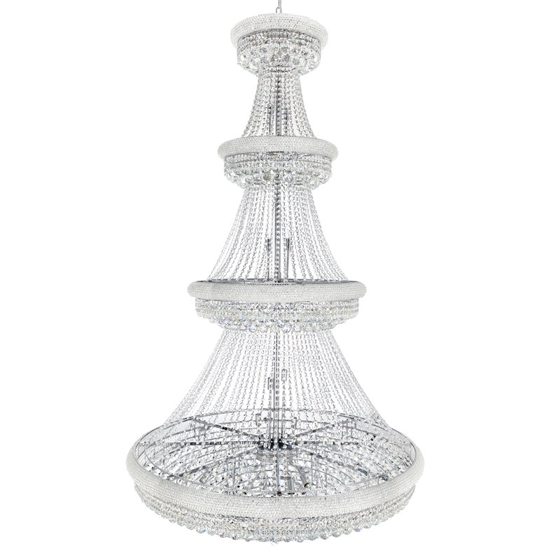 CWI Lighting Empire 42 Light Down Transitional Metal Chandelier in Chrome