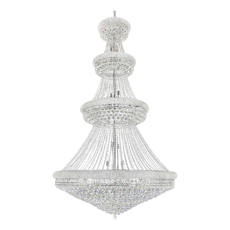 CWI Lighting Empire 42 Light Down Transitional Metal Chandelier in Chrome