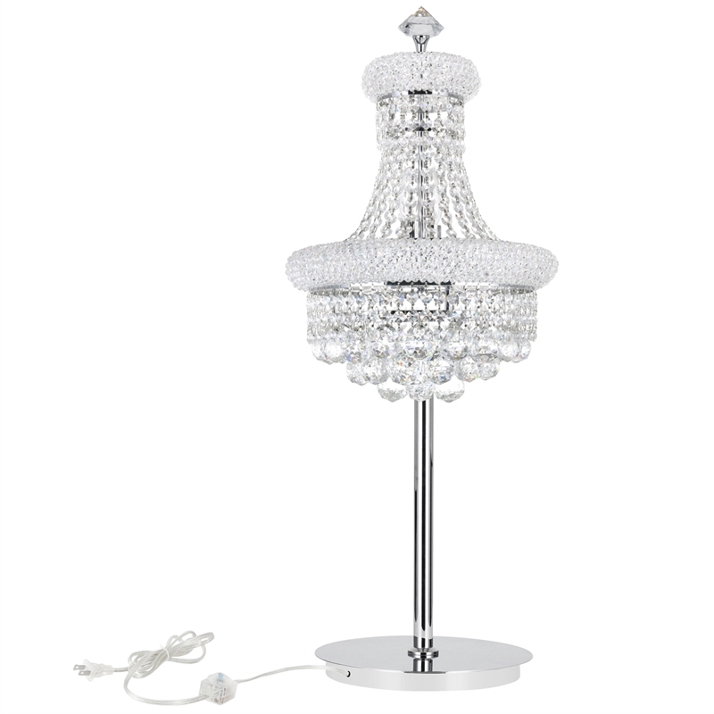 CWI Lighting Empire 6 Light Transitional Metal Table Lamp in Chrome