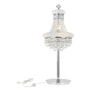 CWI Lighting Empire 6 Light Transitional Metal Table Lamp in Chrome