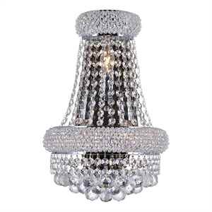 CWI Lighting Empire 3 Light Transitional Metal Wall Sconce in Chrome