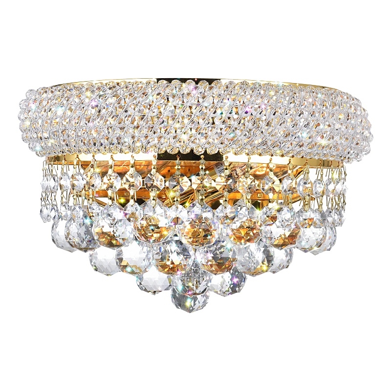 CWI Lighting Empire 2 Light Transitional Metal Wall Sconce in Gold