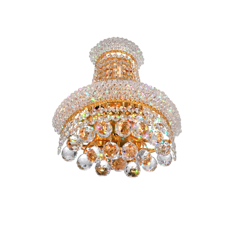 CWI Lighting Empire 3 Light Transitional Metal Wall Sconce in Gold