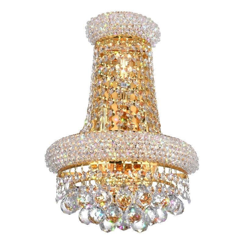 CWI Lighting Empire 3 Light Transitional Metal Wall Sconce in Gold