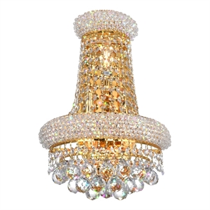 CWI Lighting Empire 3 Light Transitional Metal Wall Sconce in Gold