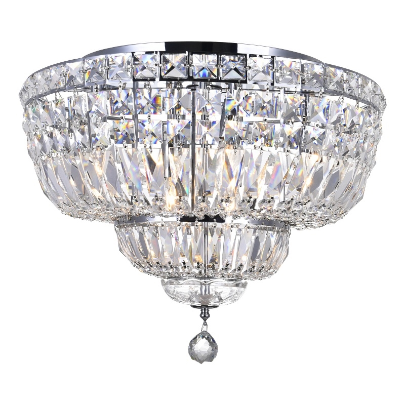 CWI Lighting Stefania 8 Light Metal Bowl Flush Mount in Chrome