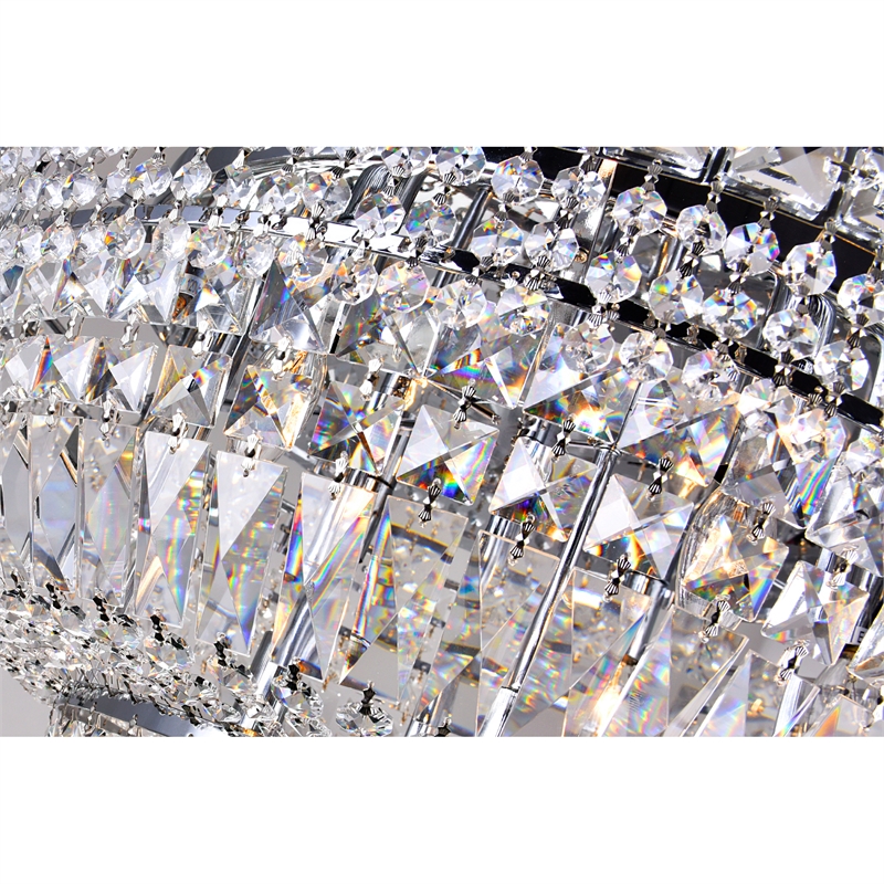 CWI Lighting Stefania 9 Light Metal Bowl Flush Mount in Chrome