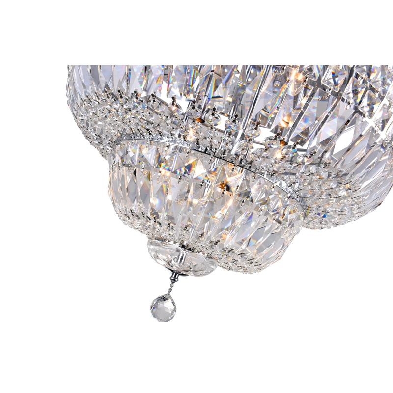 CWI Lighting Stefania 9 Light Metal Bowl Flush Mount in Chrome