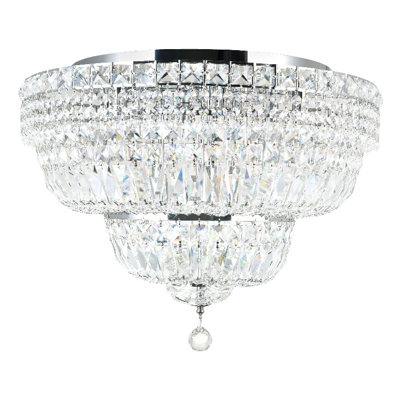 CWI Lighting Stefania 16 Light Metal Bowl Flush Mount in Chrome