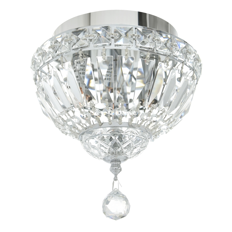 CWI Lighting Stefania 2 Light Metal Bowl Flush Mount in Chrome