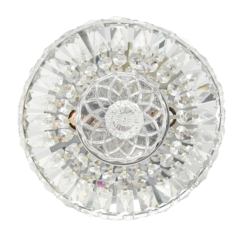 CWI Lighting Stefania 2 Light Metal Bowl Flush Mount in Chrome