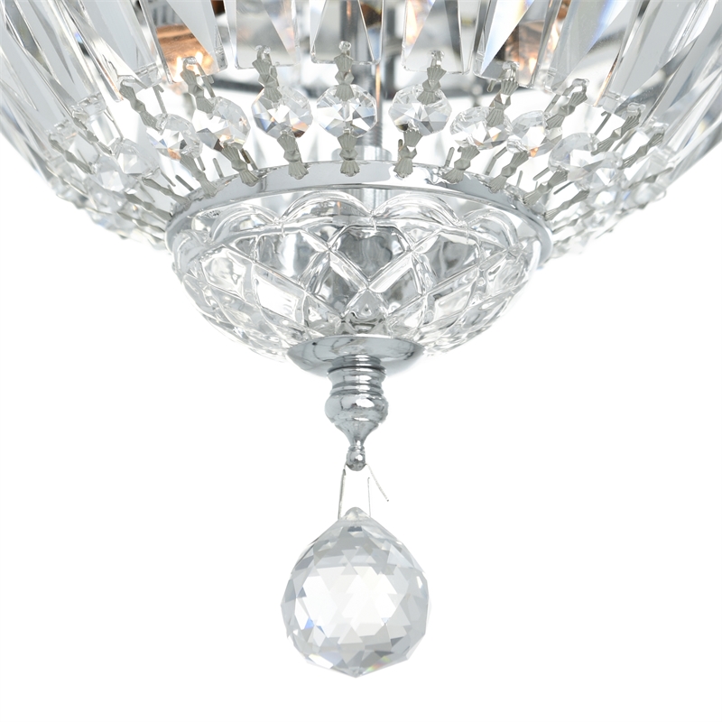 CWI Lighting Stefania 2 Light Metal Bowl Flush Mount in Chrome