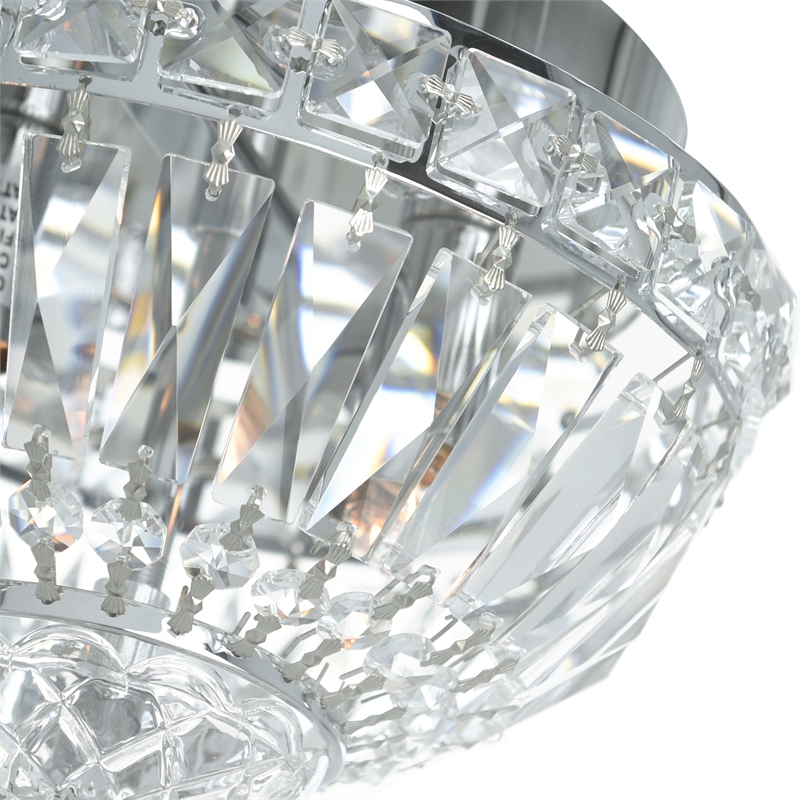 CWI Lighting Stefania 2 Light Metal Bowl Flush Mount in Chrome