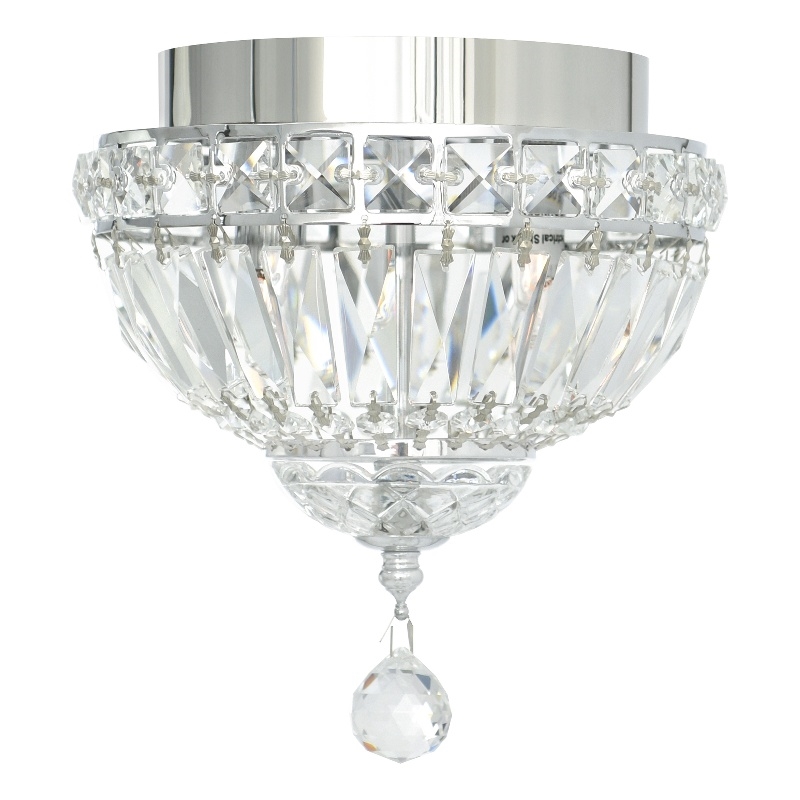 CWI Lighting Stefania 2 Light Metal Bowl Flush Mount in Chrome
