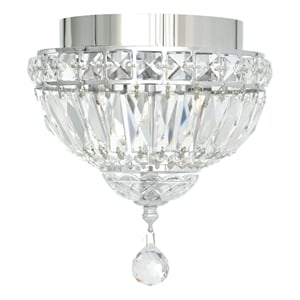 CWI Lighting Stefania 2 Light Metal Bowl Flush Mount in Chrome