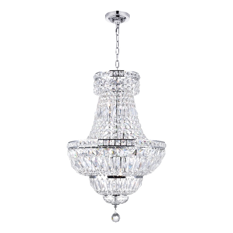 CWI Lighting Stefania 8 Light Down Transitional Metal Chandelier in Chrome