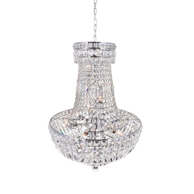 CWI Lighting Stefania 13 Light Down Transitional Metal Chandelier in Chrome