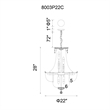 CWI Lighting Stefania 13 Light Down Transitional Metal Chandelier in Chrome