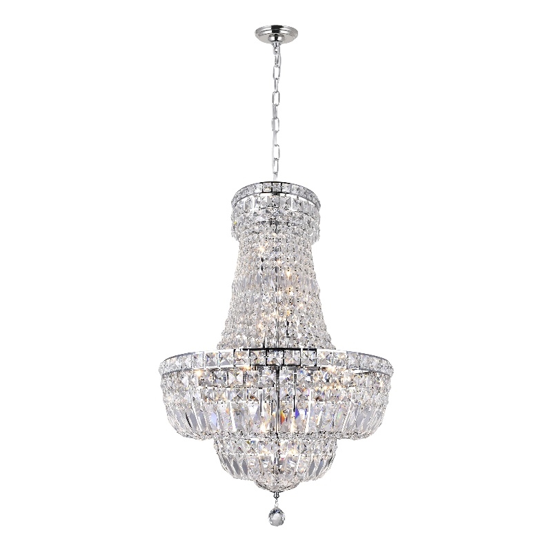 CWI Lighting Stefania 13 Light Down Transitional Metal Chandelier in Chrome