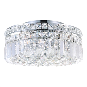 CWI Lighting Colosseum 4 Light Transitional Metal Flush Mount in Chrome