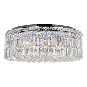 CWI Lighting Colosseum 10 Light Metal Indoor Flush Mount in Chrome