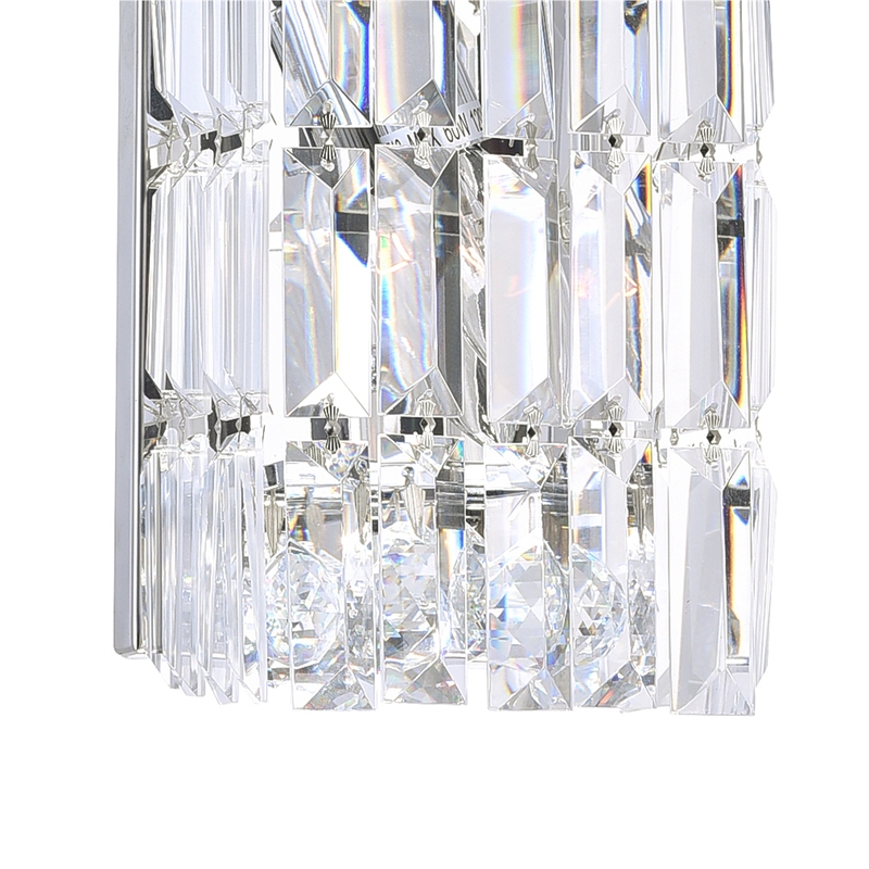CWI Lighting Colosseum 2 Light Transitional Metal Bathroom Sconce in Chrome