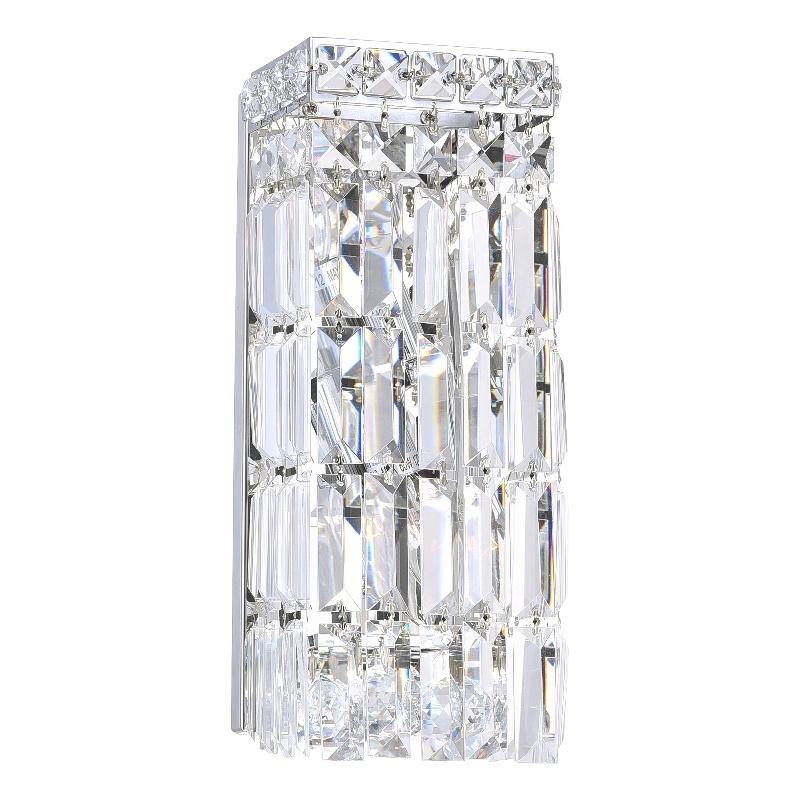 CWI Lighting Colosseum 2 Light Transitional Metal Bathroom Sconce in Chrome