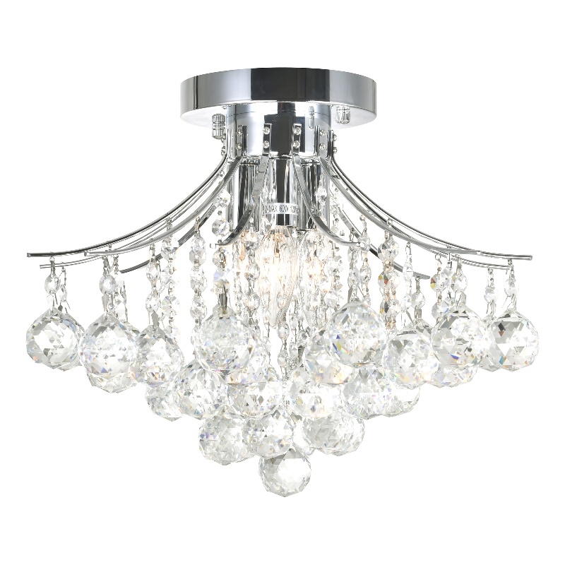 CWI Lighting Princess 4 Light Transitional Metal Flush Mount in Chrome