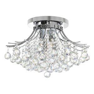 CWI Lighting Princess 6 Light Transitional Metal Flush Mount in Chrome